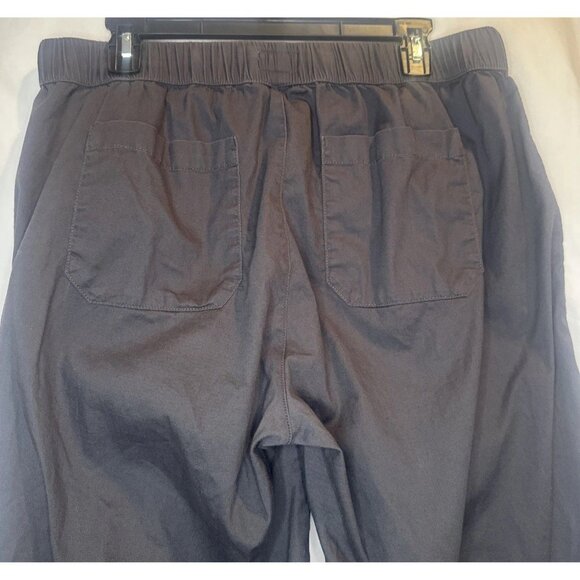 Pact Womens Gray Daily Twill Organic Cotton Elastic Waist Cropped Pants Sz L - Picture 7 of 14